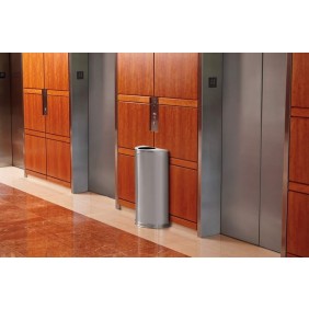 fgso12ssspl-rcp-decorative-refuse-half-round-satin-stainless-steel-elevator-lobby-in-use_low
