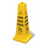 fg627700yel__safety_cone___multilingual__caution__and__wet_floor__symbol_low